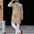 Peach  chikankari embroidered   men's  viscose rayon kurta