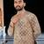 Peach  chikankari embroidered   men's  viscose rayon kurta