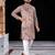 Pink  chikankari embroidered   men's  viscose rayon kurta