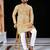 Yellow  chikankari embroidered   men's  viscose rayon kurta