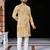 Yellow  chikankari embroidered   men's  viscose rayon kurta