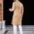 Yellow  chikankari embroidered   men's  viscose rayon kurta