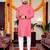  baby pink plain cotton blend  men's  kurta