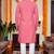  baby pink plain cotton blend  men's  kurta