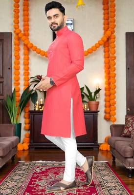  gajri plain cotton blend  men's  kurta 2