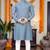  grey plain cotton blend  men's  kurta