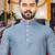  grey plain cotton blend  men's  kurta
