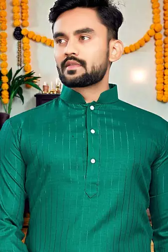   plain cotton blend  men's  kurta