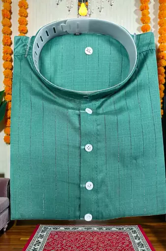   plain cotton blend  men's  kurta