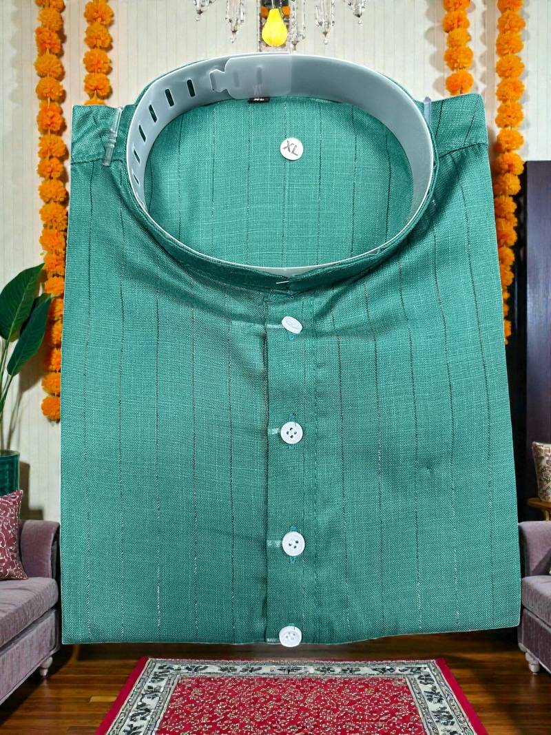   plain cotton blend  men's  kurta