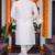  white plain cotton blend  men's  kurta