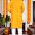  yellow plain cotton blend  men's  kurta