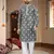  grey embroidered  silk  men's kurta