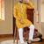  yellow embroidered  silk  men's kurta