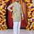Wedding chiku embroidered  silk men's short kurta 