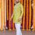 Wedding yellow embroidered  silk men's short kurta 