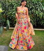 MultiColor Sequins and Codding Embroidery Work LEHENGA CHOLI