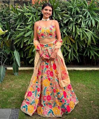 MultiColor Sequins and Codding Embroidery Work LEHENGA CHOLI 2