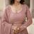 Mauve embroidered georgette premium lehenga choli set