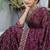 wine sequin embroidered georgette saree with blouse