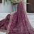 wine sequin embroidered georgette saree with blouse