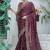 wine sequin embroidered georgette saree with blouse