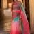 Pink laheriya, ombre soft organza silk bollywood saree with blouse