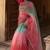 Pink laheriya, ombre soft organza silk bollywood saree with blouse