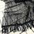 black sequin embroidered thread work nylone butterfly net saree with blouse