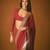 red sequin embroidered thread work georgette saree with blouse