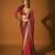 red sequin embroidered thread work georgette saree with blouse