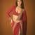 red sequin embroidered thread work georgette saree with blouse