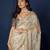 off white sequin embroidered soft organza saree with blouse
