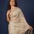 off white sequin embroidered soft organza saree with blouse