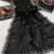 Black heavy embroidered real moti with sequin embroidered zimmy choo silk bollywood saree with blouse