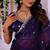 Purple heavy embroidered real moti with sequin embroidered zimmy choo silk bollywood saree with blouse