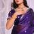 Purple heavy embroidered real moti with sequin embroidered zimmy choo silk bollywood saree with blouse