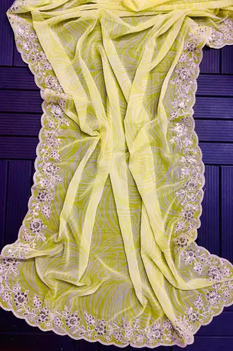 pink digital prints sequin embroidered georgette saree with blouse