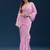pink digital prints sequin embroidered georgette saree with blouse