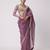 mauve pink sequin embroidered mirror work faux georgette saree with blouse
