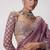 mauve pink sequin embroidered mirror work faux georgette saree with blouse