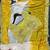 yellow ombre mirror work chinon saree with blouse