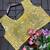 yellow ombre mirror work chinon saree with blouse