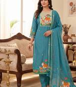 Premium cow design jamdani muga cotton salwar kameez material