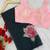 black floral print moti work organza saree with blouse