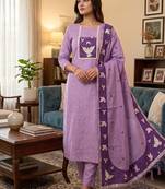 Premium birds design jamdani muga cotton salwar kameez material