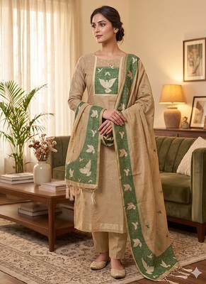  jamdani muga cotton salwar kameez material 1