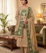 Premium birds design jamdani muga cotton salwar kameez material