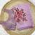 lavender floral print moti work organza saree with blouse