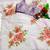 lavender floral print moti work organza saree with blouse